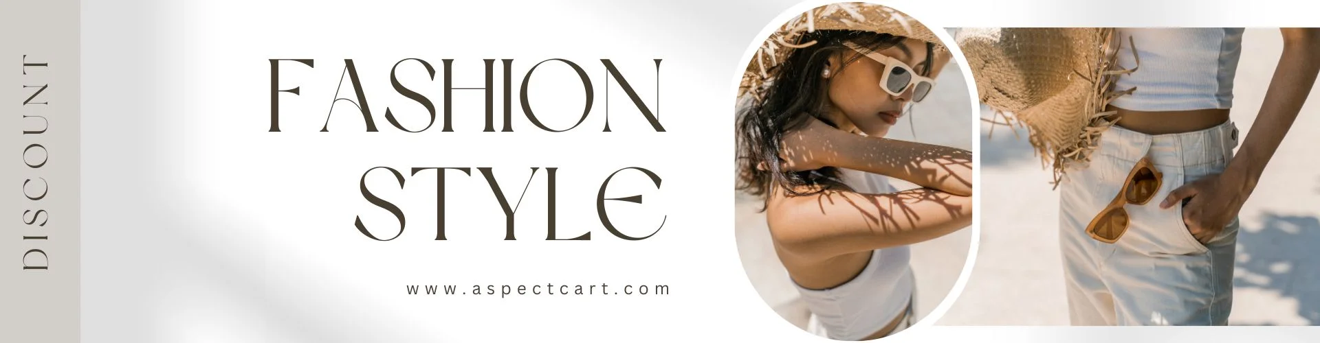 Banner för en online modebutik med moderna kläder och accessoarer